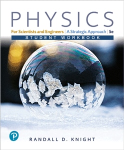 A screenshot photograph of the cover of a student workbook titled Physics: For Scientists and Engineers; A Strategic Approach by Randall D. Knight.